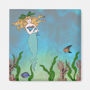 Mermaid and seal magnet