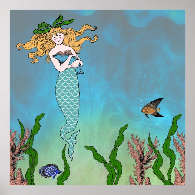 Mermaid and seal poster (Front)