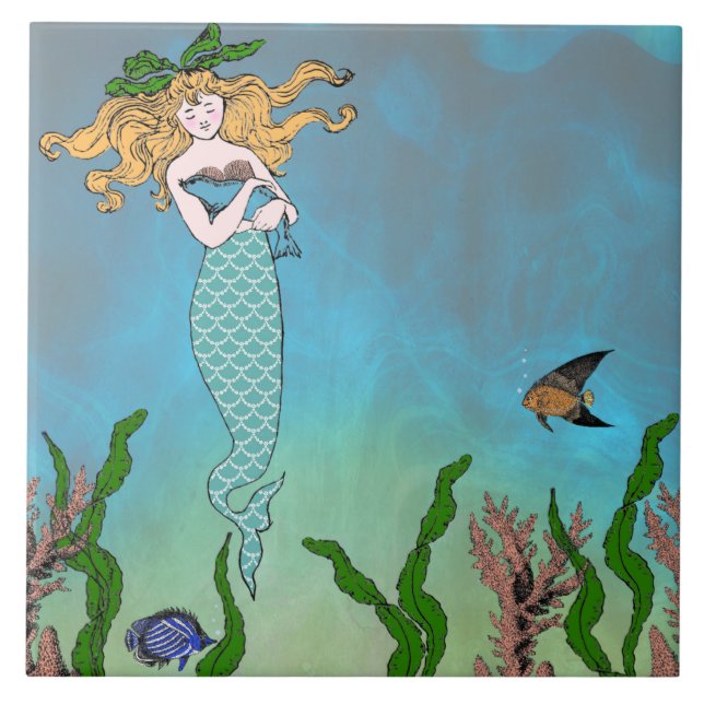 Mermaid and seal tile (Front)