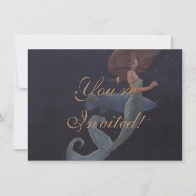 Mermaid and the Blue Fish Invitation (Front)