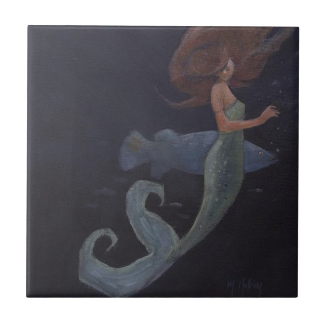 Mermaid and the Blue Fish Tile (Front)