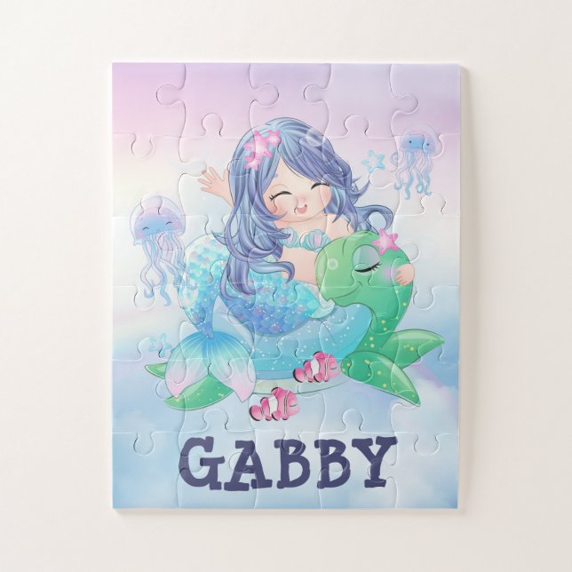 Mermaid and Turtle Jigsaw Puzzle (Vertical)