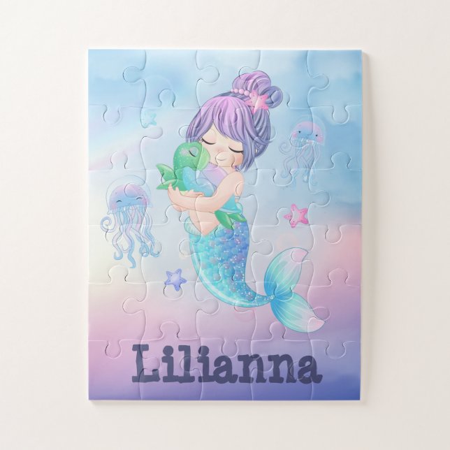 Mermaid and Turtle Jigsaw Puzzle (Vertical)