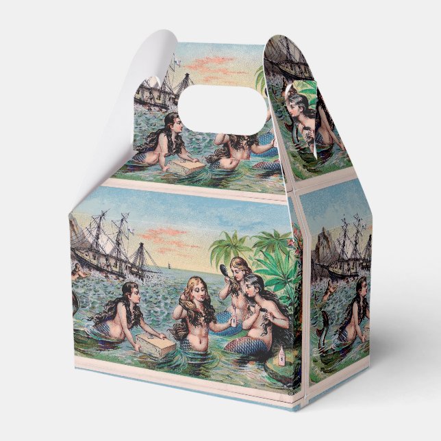 Mermaid Antique Magic Nautical Ocean Favour Box (Front Side)