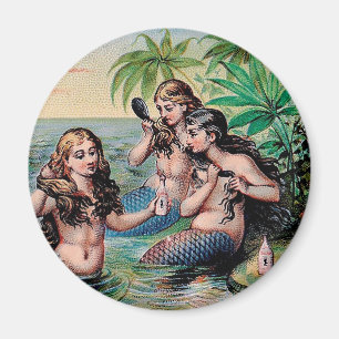 Mermaid Antique Magic Nautical Ocean Magnet