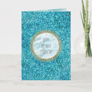 Mermaid Aqua Glitz Glitter            Card