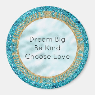 Mermaid Aqua Glitz Glitter Magnet