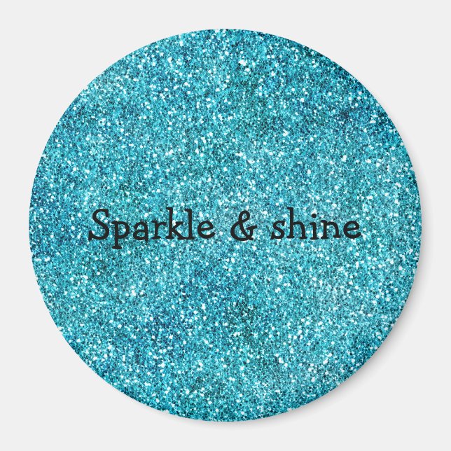 Mermaid Aqua Glitz Glitter Magnet (Front)