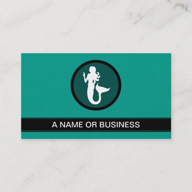 mermaid aquamarine bubble business card (Front)
