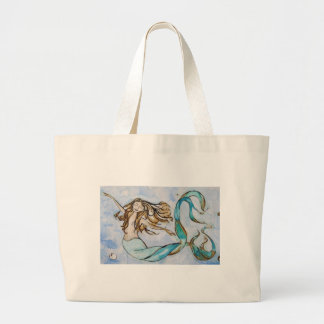 Mermaid Art Print by Tamara Kapan Large Tote Bag