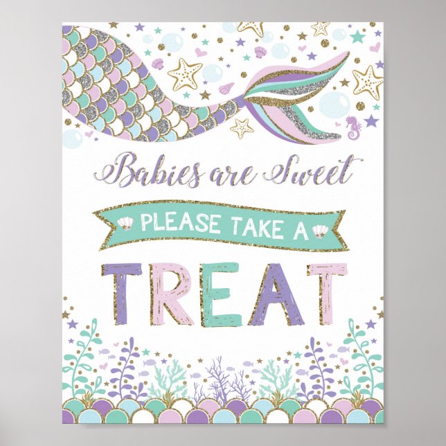 Mermaid Babies are Sweet Sign Under Sea Decoration (Front)