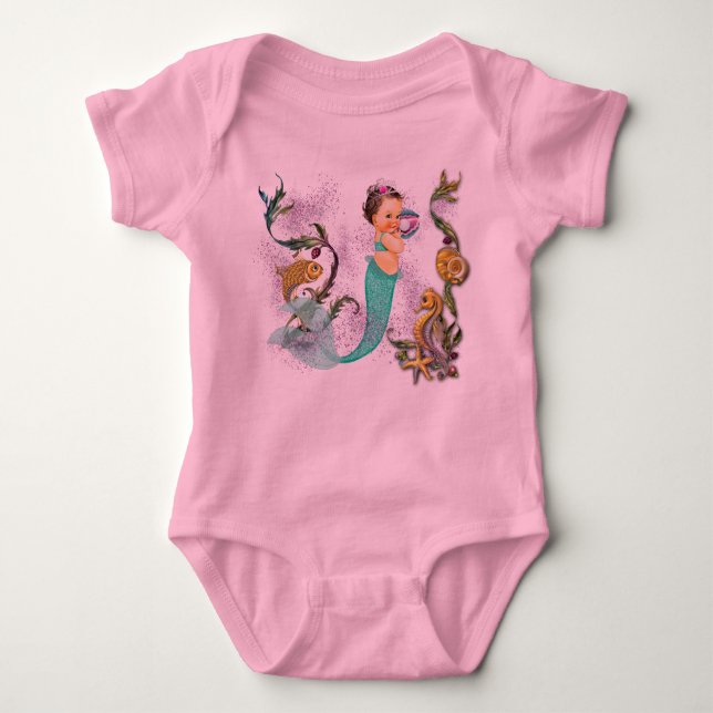 Mermaid Baby Baby Bodysuit (Front)
