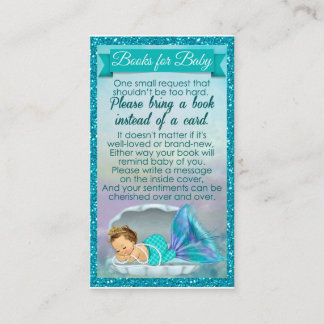 Mermaid Baby Book Request Inserts Baby Shower #130