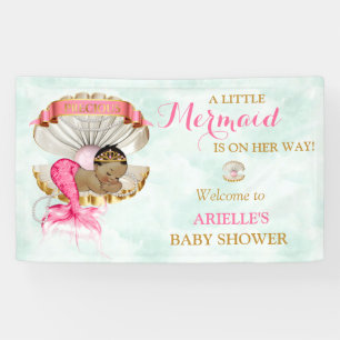 Mermaid Baby Clam Shell Tiara African American Banner