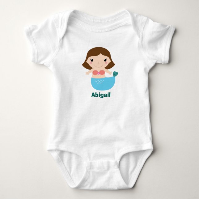 Mermaid Baby Creeper Personalised (Front)