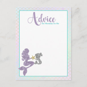 Mermaid Baby Shower Advice for Mum Cards