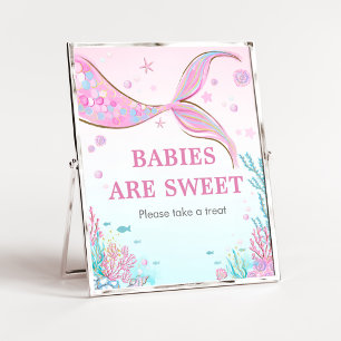 Mermaid Baby Shower Babies are Sweet Sign