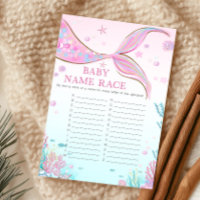 Mermaid Baby Shower Baby Name Race Game
