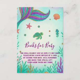 Mermaid Baby Shower Books for baby  Enclosure Card