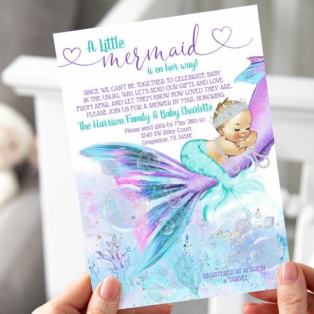 Mermaid Baby Shower by Mail Invitation (Creator Uploaded)