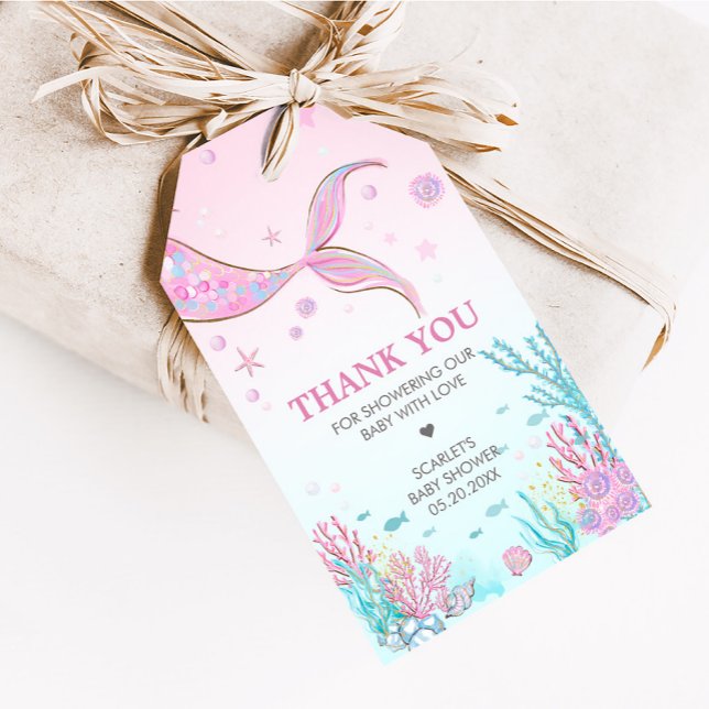 Mermaid Baby Shower Favour Tag (Under the Sea Baby Shower Favor Tag)
