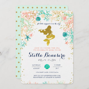 Mermaid Baby Shower Invitation