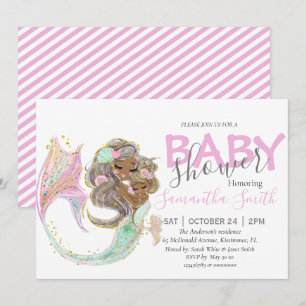 Mermaid Baby Shower nautical Announcement