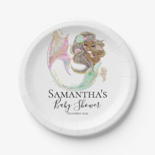 Mermaid Baby Shower nautical Paper Plate