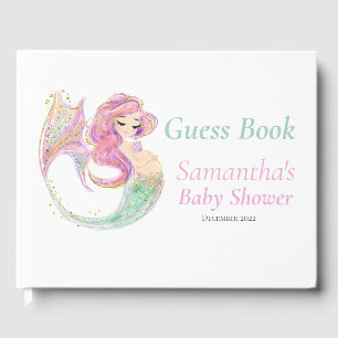 Mermaid Baby Shower Pink Under The Sea Guest Book