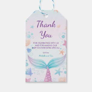 Mermaid Baby Shower Starfish Shell Under the Sea B Gift Tags