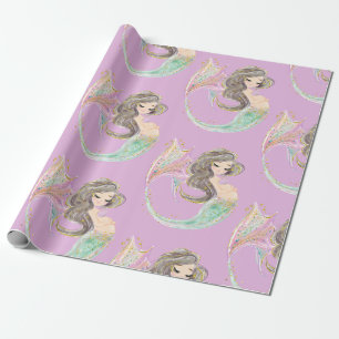 Mermaid Baby Shower. Under The Sea. Glitter Wrappi Wrapping Paper