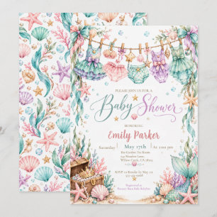 Mermaid Baby Shower Under the Sea Invitation