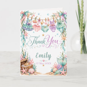 Mermaid Baby Shower Under the Sea Thank You Card