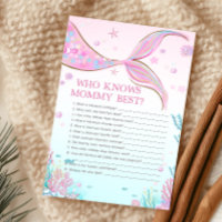 Mermaid Baby Shower Who Knows Mummy Best Game