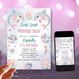 Mermaid Bash Under the Sea Birthday Invitation