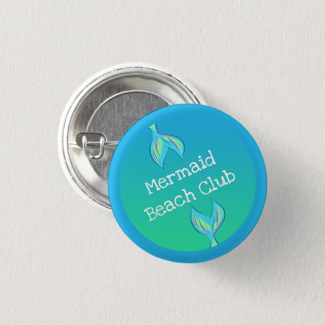 Mermaid Beach Club 3 Cm Round Badge (Front & Back)