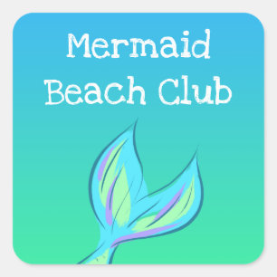 Mermaid Beach Club Square Sticker