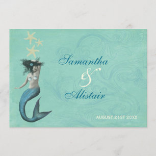 Mermaid Beach Coastal Wedding Invitation