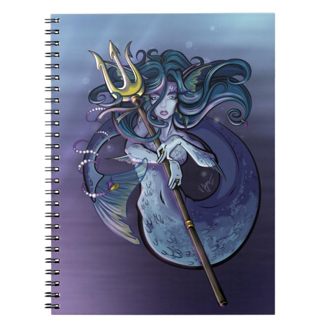 Mermaid Beautiful Art Illustration Spiral Notebook (Front)
