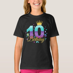 Mermaid Birthday 10th Birthday  T-Shirt