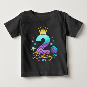 Mermaid Birthday 2nd Birthday  Baby T-Shirt
