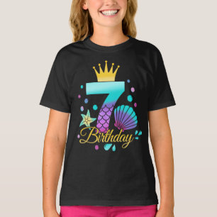 Mermaid Birthday 7th Birthday  T-Shirt