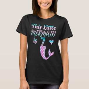 Mermaid Birthday 7th This Little Mermaid is 7 Year T-Shirt