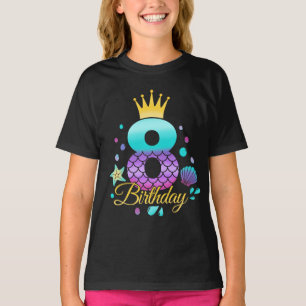 Mermaid Birthday 8th Birthday  T-Shirt