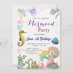 Mermaid Birthday Bash Invitation