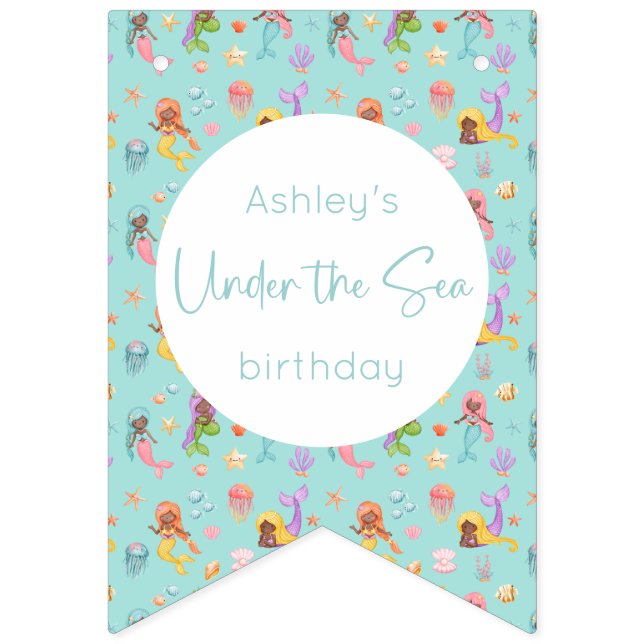 Mermaid Birthday Bunting (First Flag)