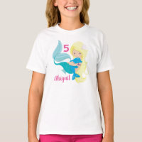 Mermaid Birthday Cute Custom Blonde Girls