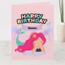Mermaid Birthday  Design – Underwater gift card