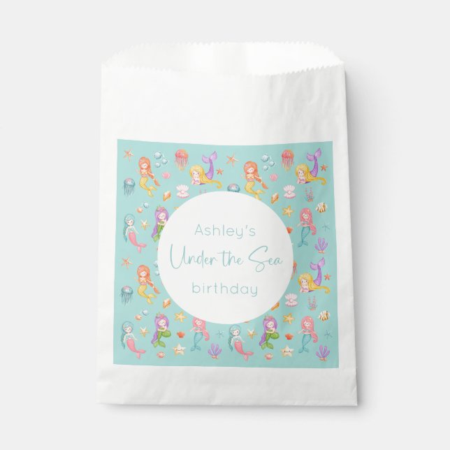 Mermaid Birthday Favour Bags (Front)