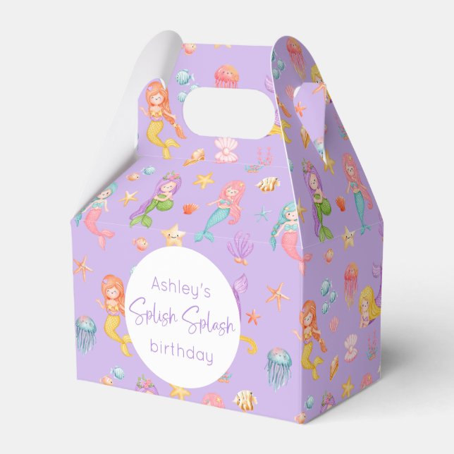 Mermaid Birthday Favour Box (Front Side)